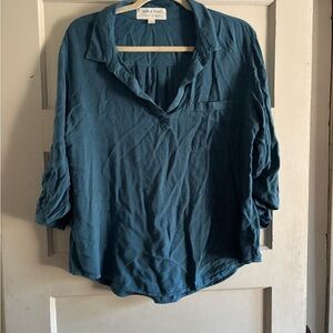 Cloth & Stone Teal Button-Down Shirt